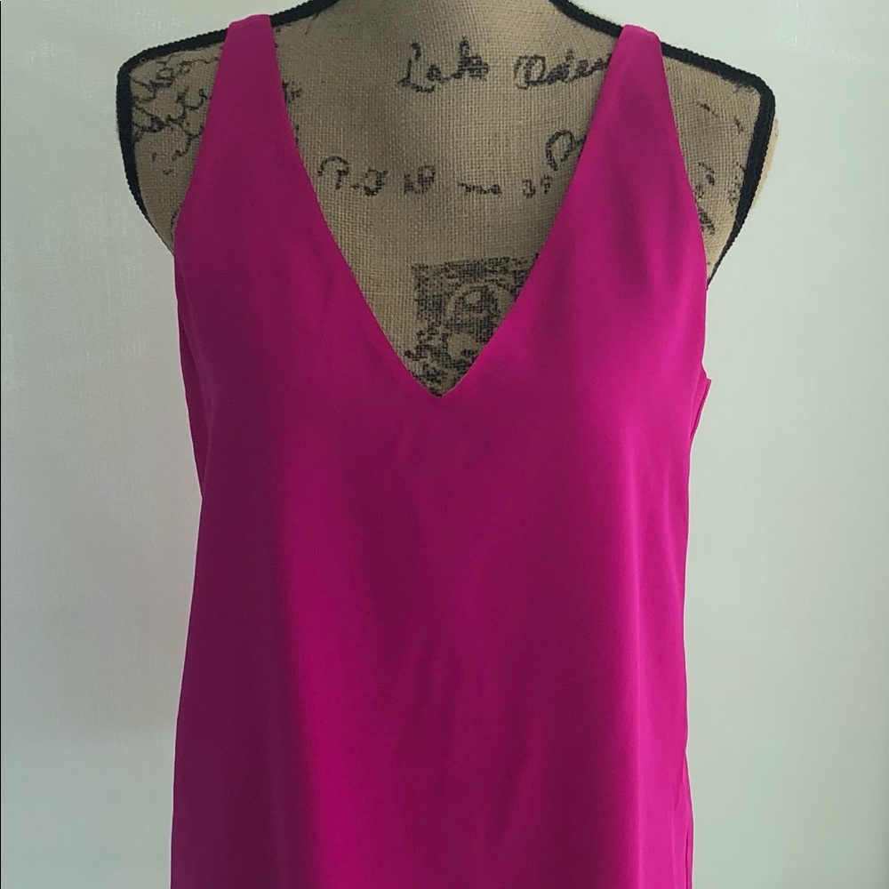 Fuschia Silk Cami Tank Top